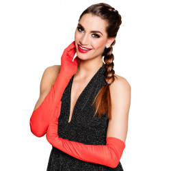 Rukavičky červené dlouhé